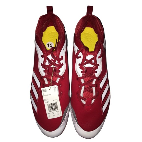 Adidas Icon 6 Bounce Mens Size US 15 Red/White Spikes Baseball Cleats main image 5
